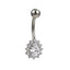 ADJBL2S09 G-23 TITANIUM INTERNAL THREAD BELLY WITH PEAR SHAPE CZ