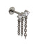 ADLBJ20 G-23 TITANIUM INTERNAL THREAD LABRET WITH CZ AND CHAIN