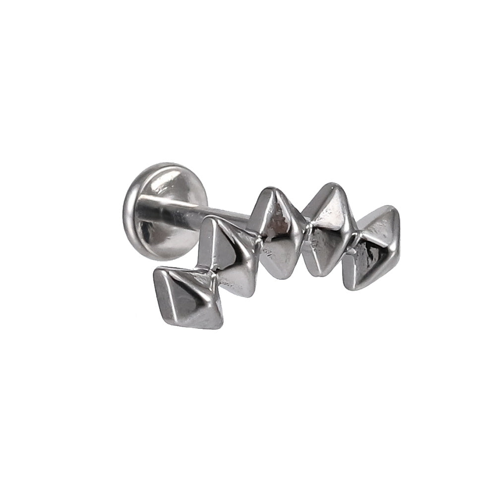 ADLBS13 G-23 TITANIUM INTERNAL THREAD LABRET WITH 5 DIA-SQUARE SHAPE