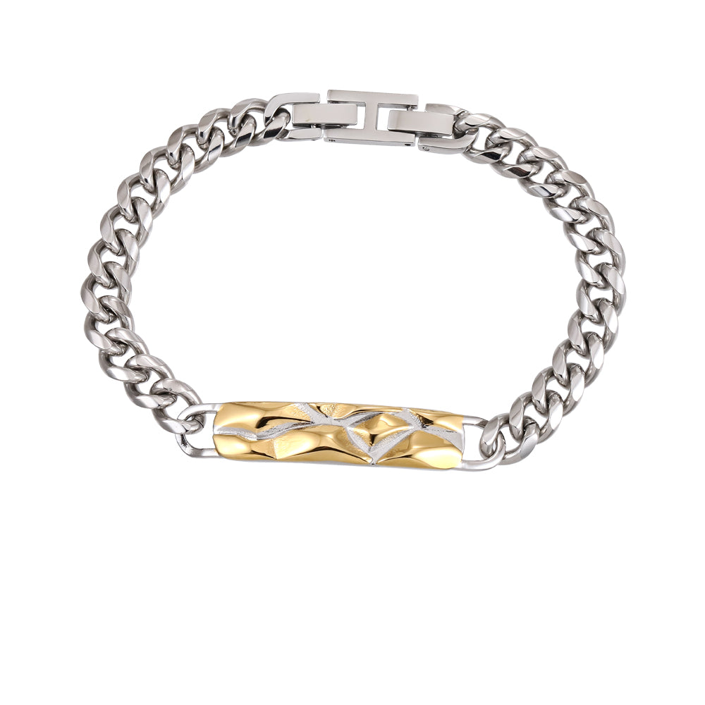 BSS1025 STAINLESS STEEL ROCK SHAPE BRACELET