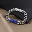 BSS1027 STAINLESS STEEL BRACELET WITH STONE ID PLATE