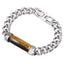 BSS1027 STAINLESS STEEL BRACELET WITH STONE ID PLATE