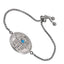 BSS1030 STAINLESS STEEL ADJUSTABLE BRACELET WITH ROUND HAMSA