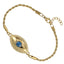 BSS1032 STAINLESS STEEL EVIL EYE BRACELET WITH CZ