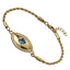 BSS1032 STAINLESS STEEL EVIL EYE BRACELET WITH CZ