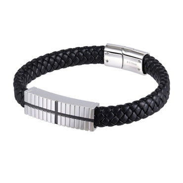 BSS936 STAINLESS STEEL LEATHER BRACELET AAB CO..