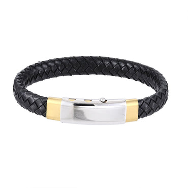 BSS941 STAINLESS STEEL LEATHER BRACELET AAB CO..