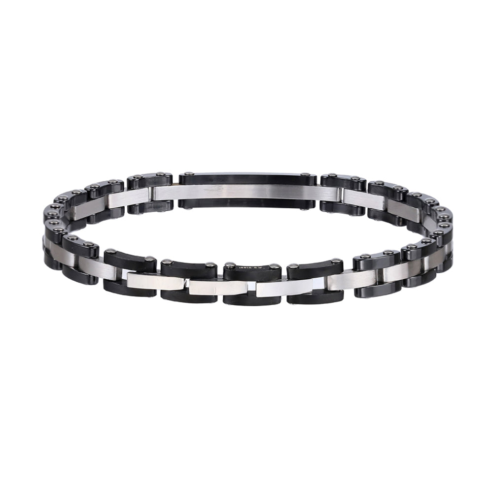 CBS30 STAINLESS STEEL & CERAMIC BRACELET WITH CZ