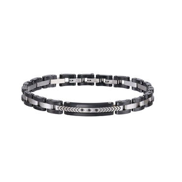 CBS30 STAINLESS STEEL & CERAMIC BRACELET WITH CZ