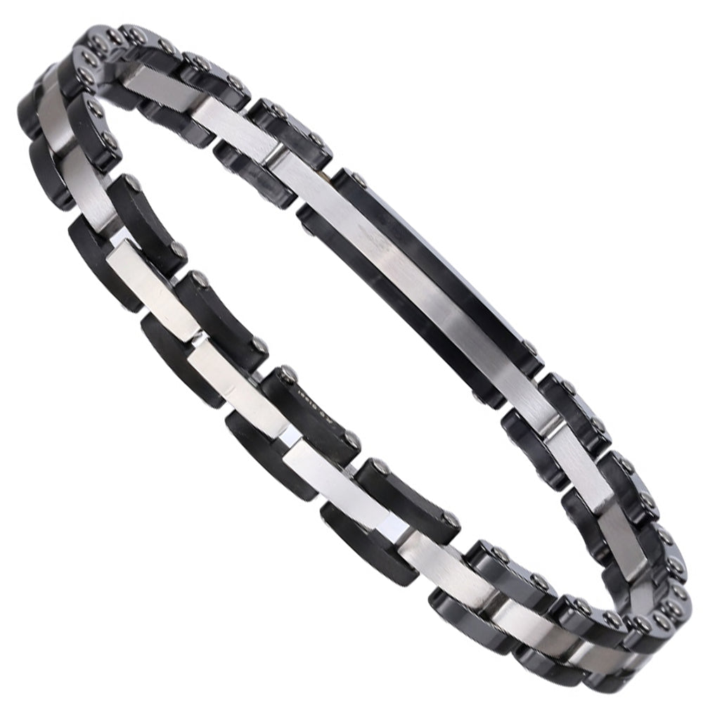 CBS30 STAINLESS STEEL & CERAMIC BRACELET WITH CZ