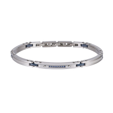 CBS39 STAINLESS STEEL & CERAMIC BRACELET WITH CZ