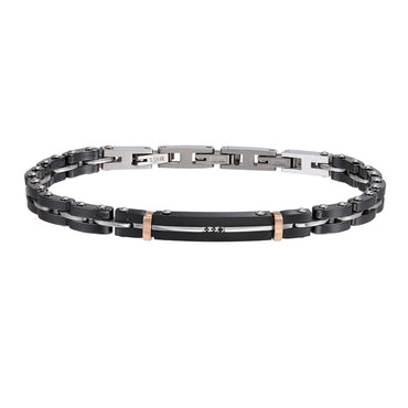 CBS41 STAINLESS STEEL & CERAMIC BRACELET WITH CZ