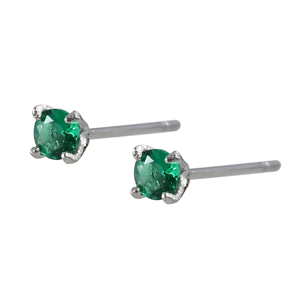 ESJ01 STAINLESS STEEL EAR STUDS CZ