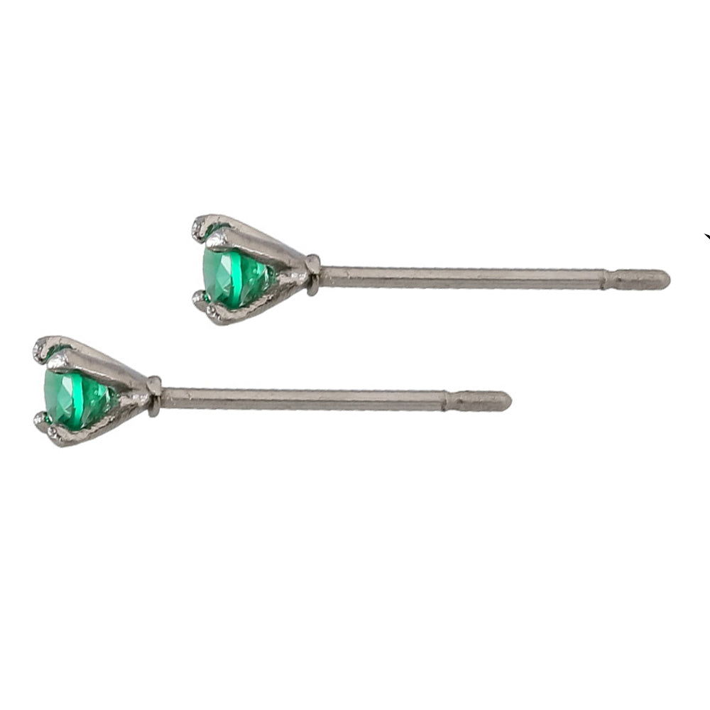 ESJ01 STAINLESS STEEL EAR STUDS CZ