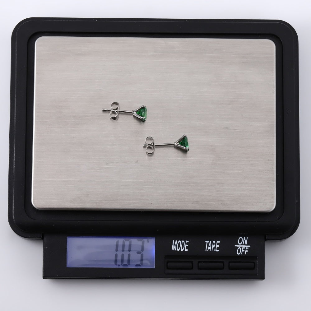 ESJ04 STAINLESS STEEL EAR STUDS CZ