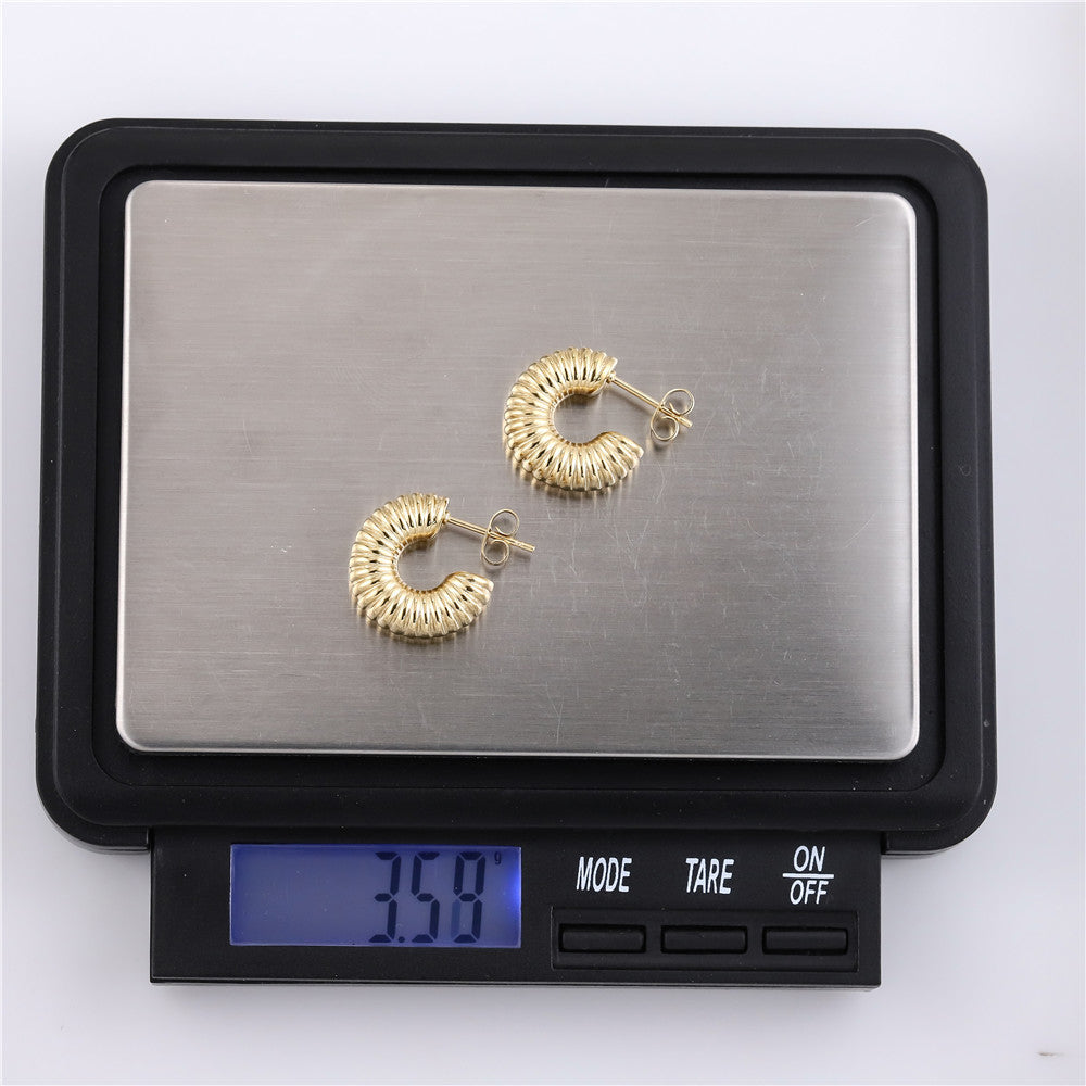 ESS783 Stainless Steel Hollow Earring