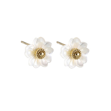 ESS793 STAINLESS STEEL EARRING WITH MOP FLOWER AAB CO..