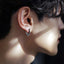 ESS822 STAINLESS STEEL EARRING WITH STRIPE PATTERN