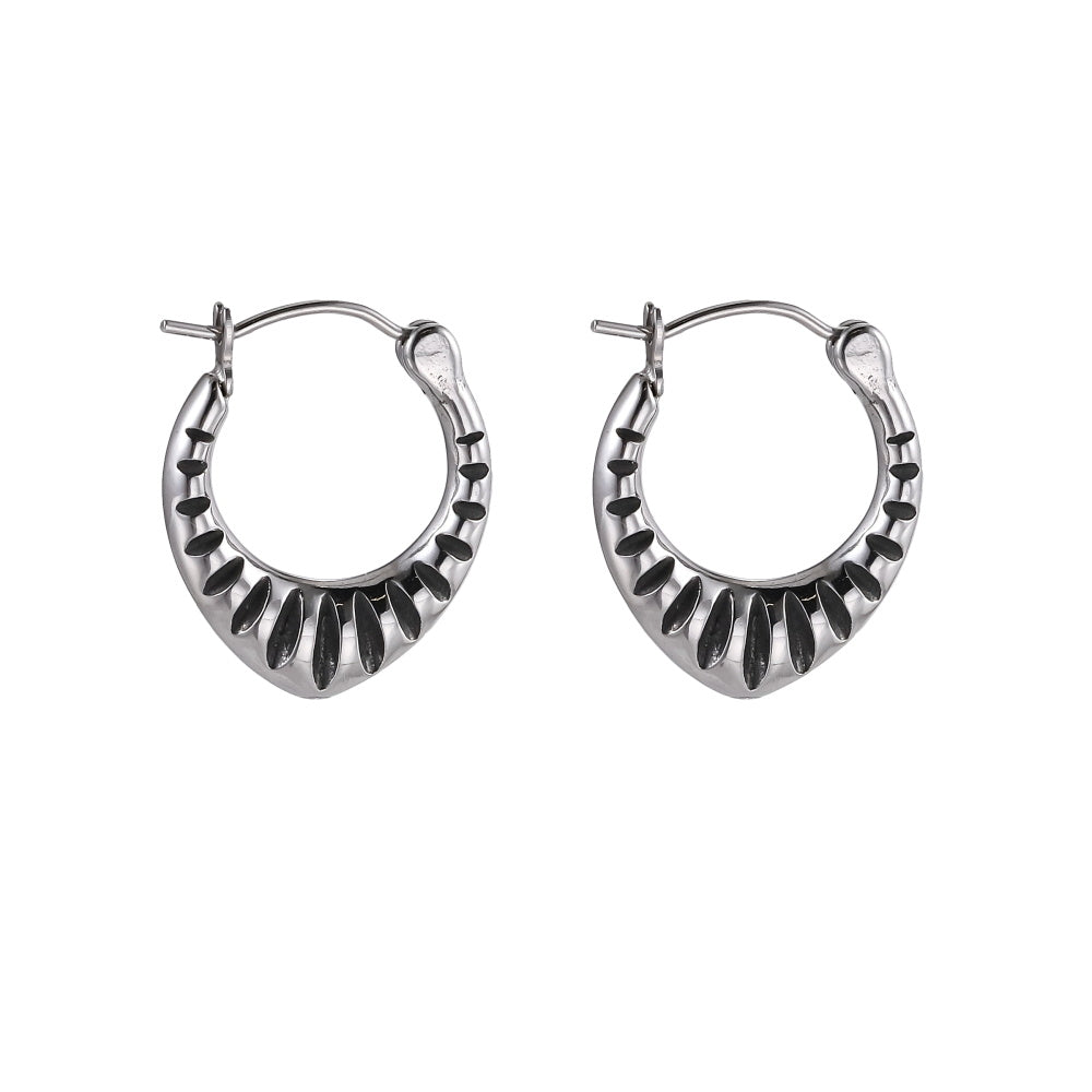 ESS822 STAINLESS STEEL EARRING WITH STRIPE PATTERN