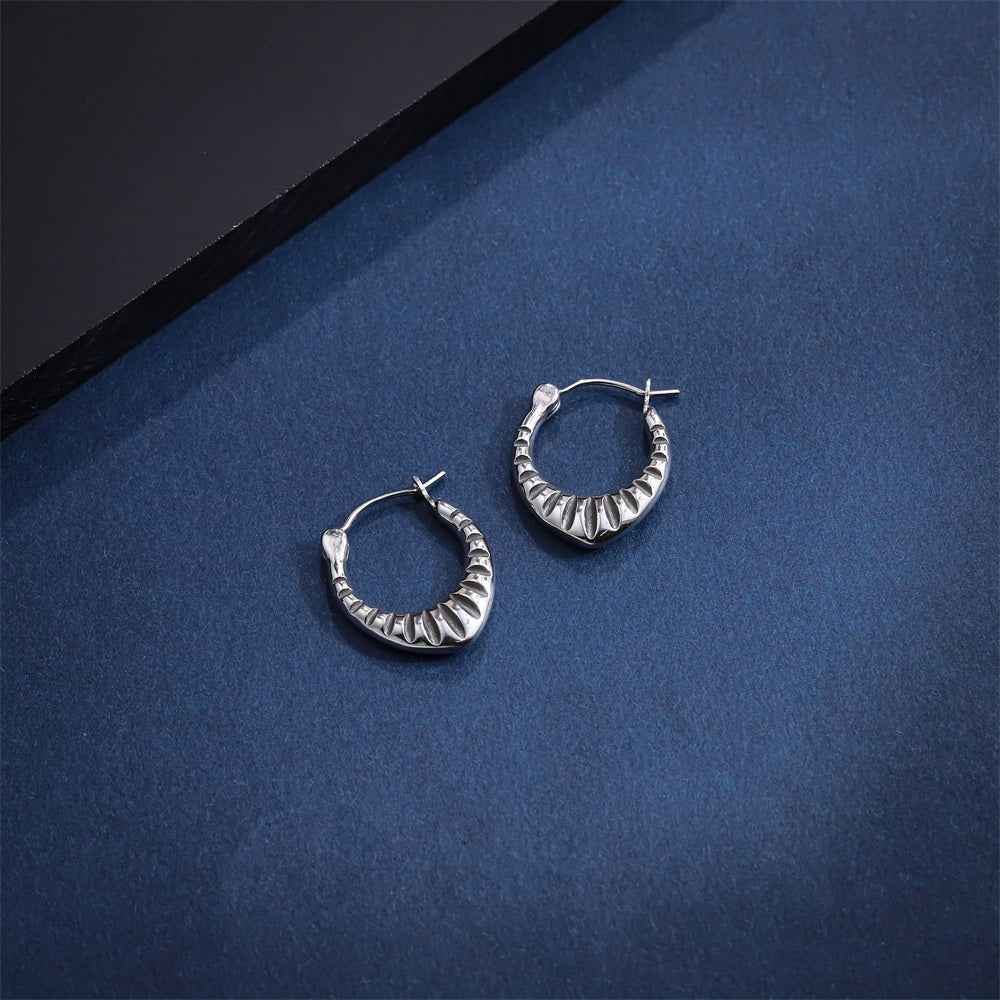 ESS822 STAINLESS STEEL EARRING WITH STRIPE PATTERN