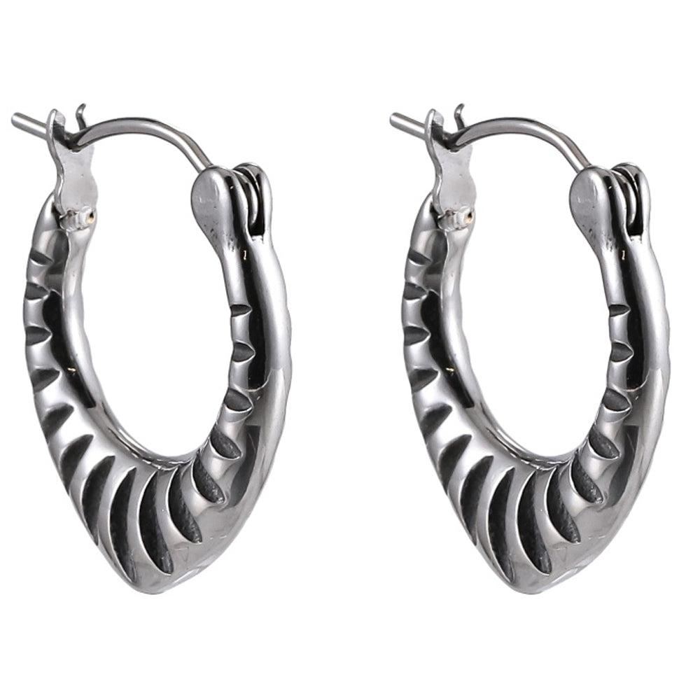 ESS822 STAINLESS STEEL EARRING WITH STRIPE PATTERN