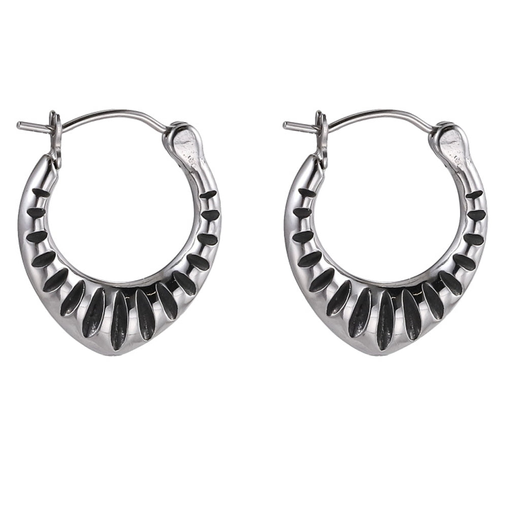 ESS822 STAINLESS STEEL EARRING WITH STRIPE PATTERN