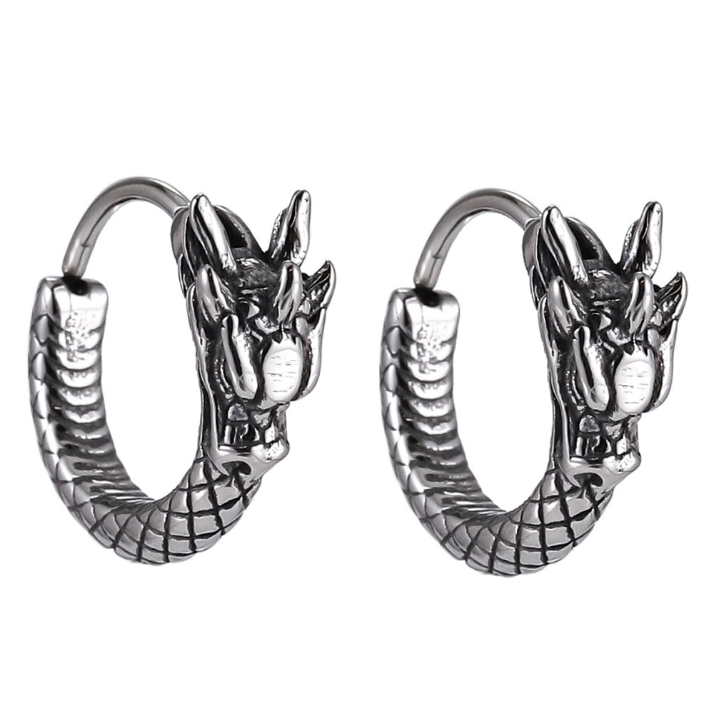 ESS823 STAINLESS STEEL EARRING WITH DRAGON DESIGN