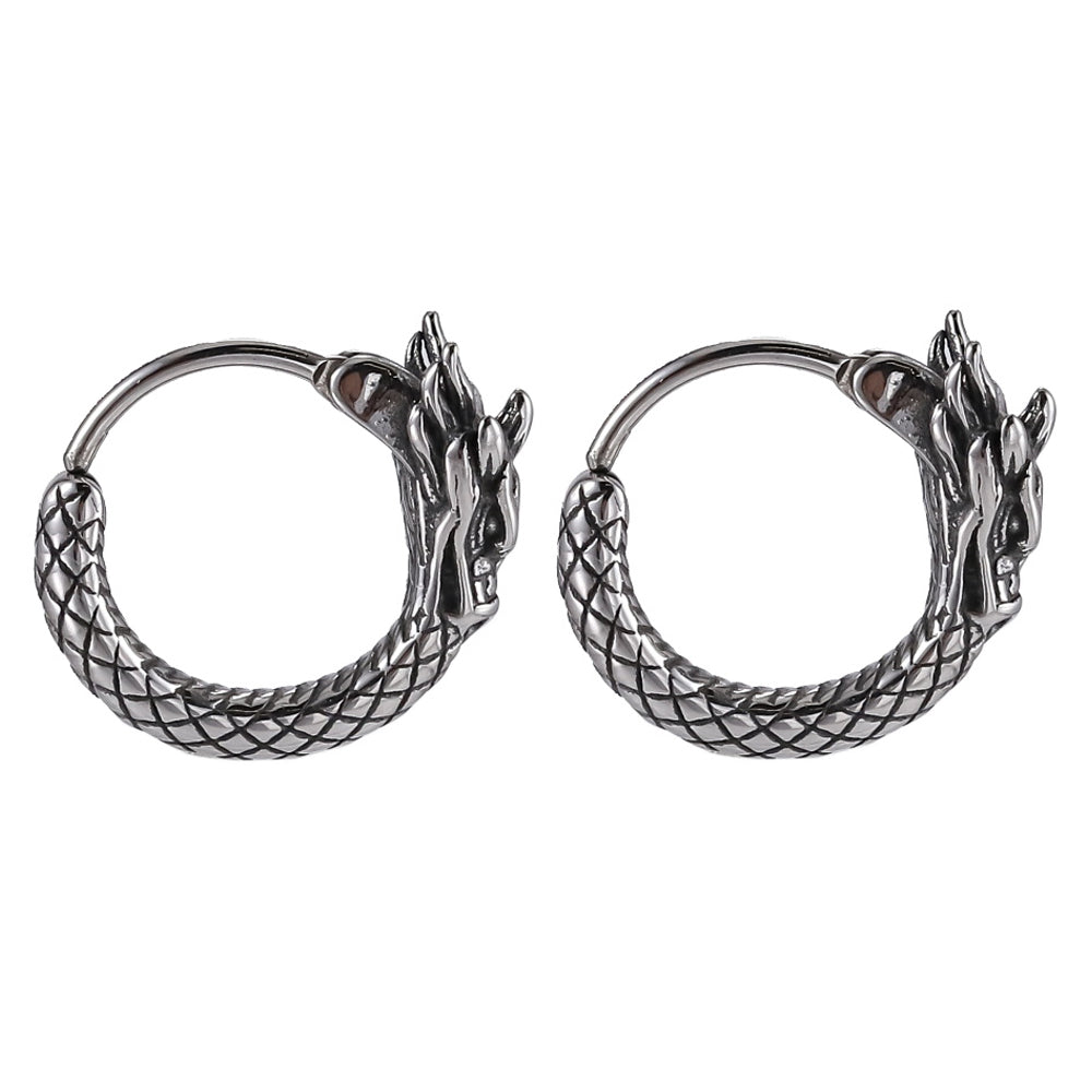 ESS823 STAINLESS STEEL EARRING WITH DRAGON DESIGN