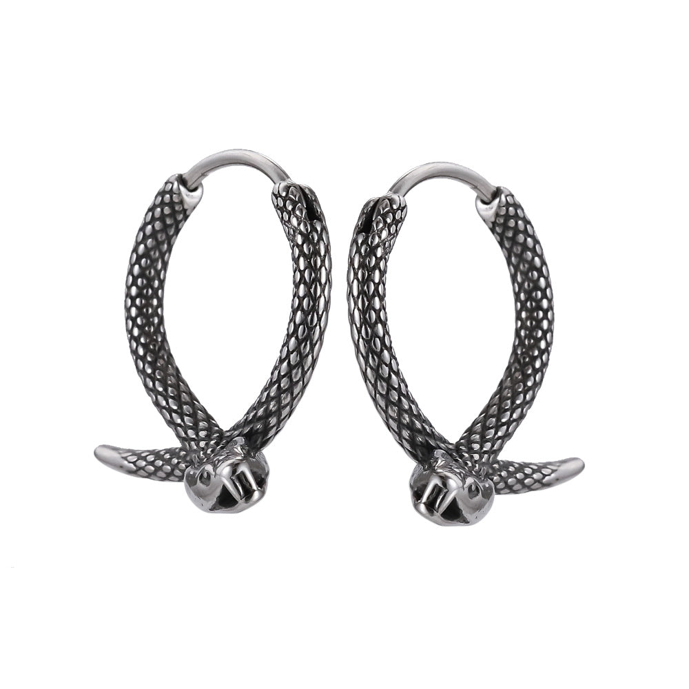 ESS825 STAINLESS STEEL EARRING WITH SNAKE DESIGN