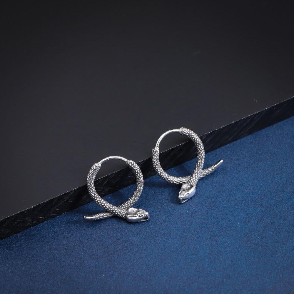 ESS825 STAINLESS STEEL EARRING WITH SNAKE DESIGN