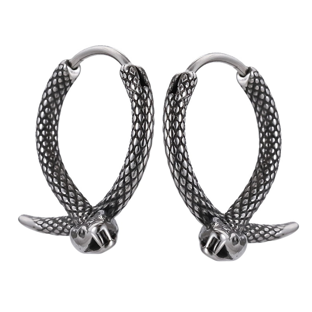 ESS825 STAINLESS STEEL EARRING WITH SNAKE DESIGN