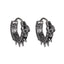 ESS826 STAINLESS STEEL HOOP EARRING WITH SKULL&SPIKES DESIGN