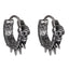 ESS826 STAINLESS STEEL HOOP EARRING WITH SKULL&SPIKES DESIGN