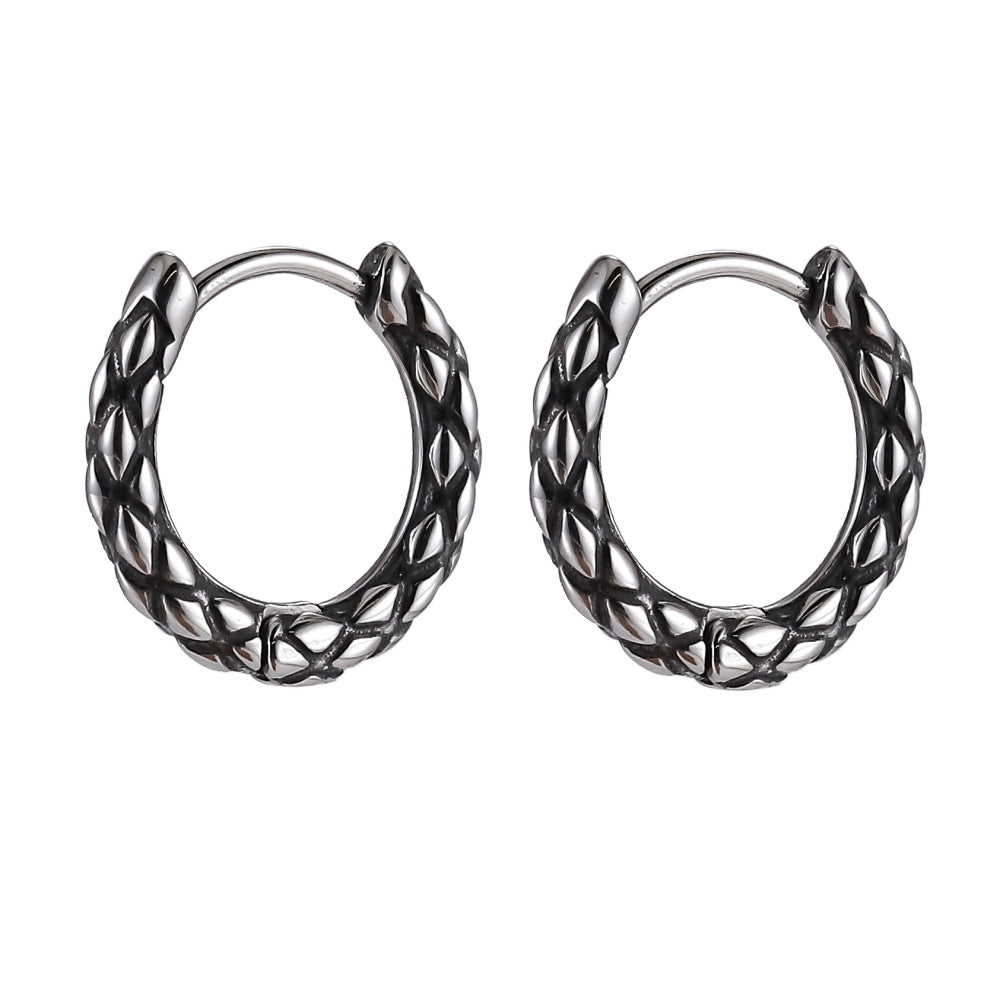 ESS828 STAINLESS STEEL BRAIDED HOOP EARRING