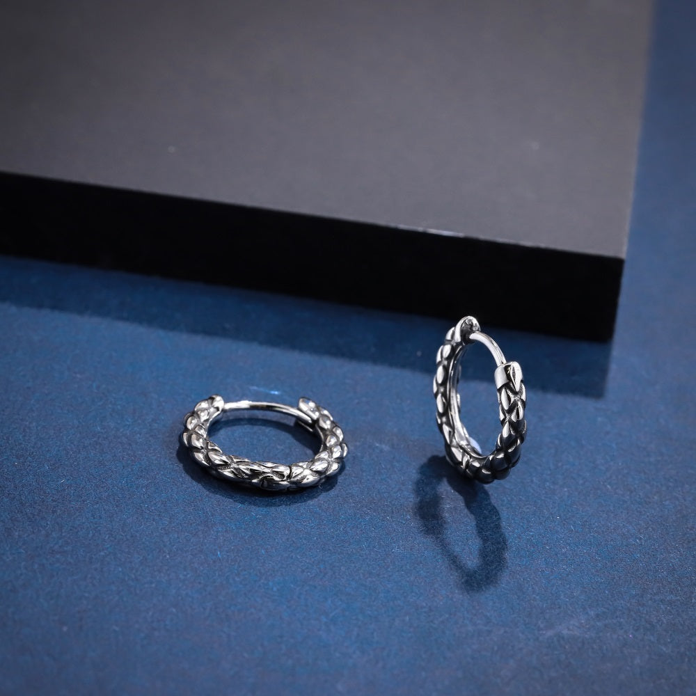 ESS828 STAINLESS STEEL BRAIDED HOOP EARRING