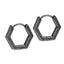 ESS829 STAINLESS STEEL HEXAGON SHAPE EARRING WITH TEXTURE