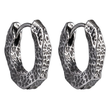 ESS831 STAINLESS STEEL HUGGIES EARRING WITH HEMMER  EFFECT