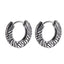 ESS832 STAINLESS STEEL HUGGIES HOOP EARRING WITH TEXTURE