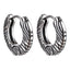 ESS832 STAINLESS STEEL HUGGIES HOOP EARRING WITH TEXTURE