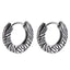 ESS832 STAINLESS STEEL HUGGIES HOOP EARRING WITH TEXTURE