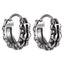 ESS837 STAINLESS STEEL HOOP EARRING WITH PATTERN