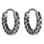 ESS838 STAINLESS STEEL HOOP EARRING WITH CHAIN DESIGN