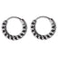 ESS838 STAINLESS STEEL HOOP EARRING WITH CHAIN DESIGN