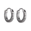 ESS839 STAINLESS STEEL HOOP EARRING WITH PATTERN