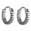 ESS839 STAINLESS STEEL HOOP EARRING WITH PATTERN