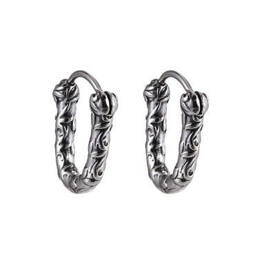 ESS840 STAINLESS STEEL "U" SHAPE EARRING WITH SCROIL