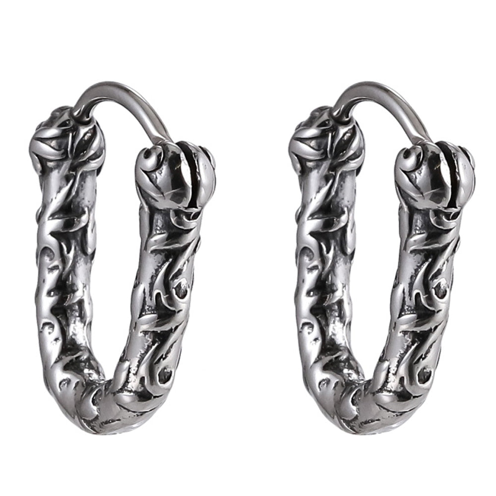 ESS840 STAINLESS STEEL "U" SHAPE EARRING WITH SCROIL