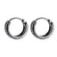 ESS841 STAINLESS STEEL HOOP EARRING WITH SCROLL PATTERN