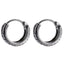 ESS841 STAINLESS STEEL HOOP EARRING WITH SCROLL PATTERN