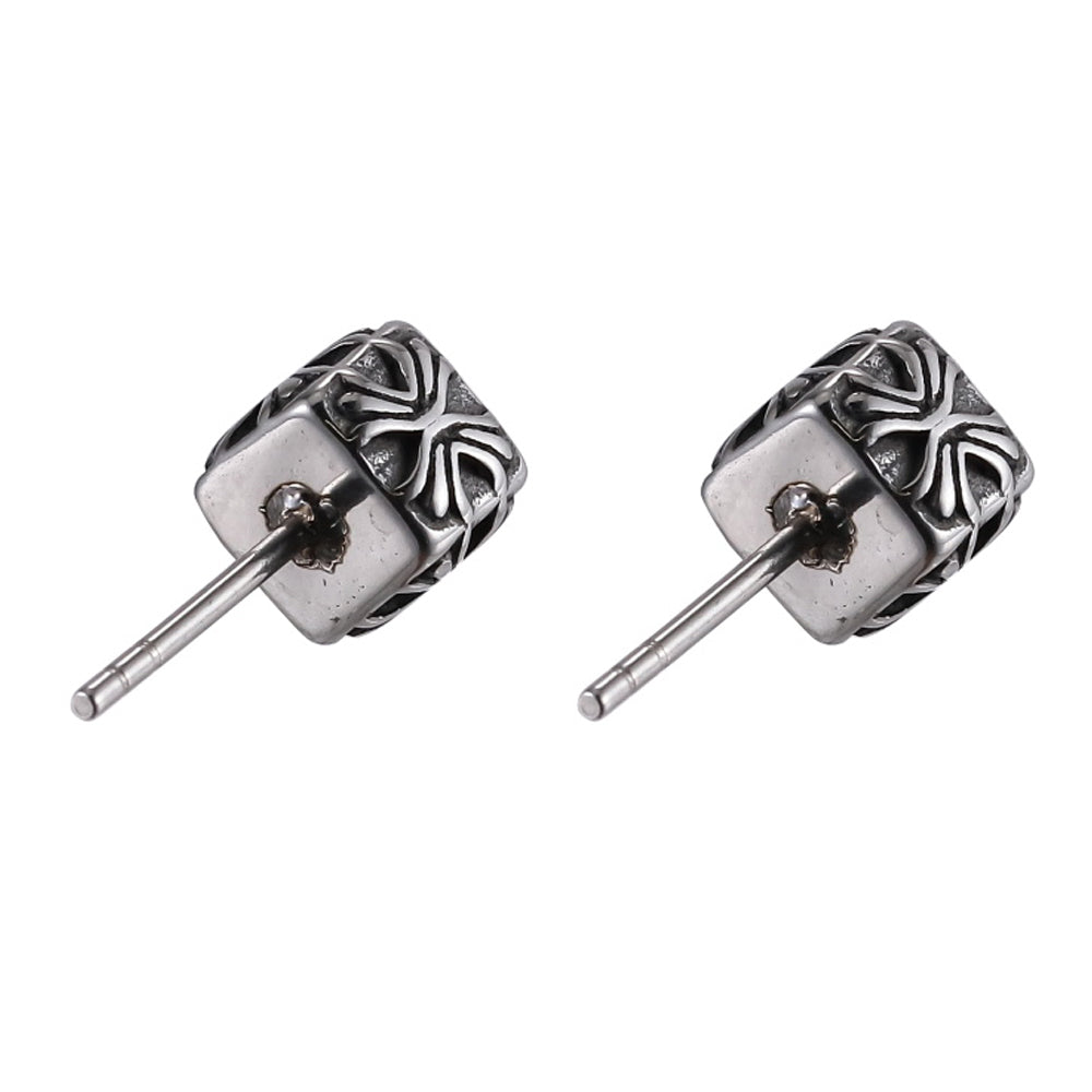 ESS842 STAINLESS STEEL CUBE SHAPE EAR STUD